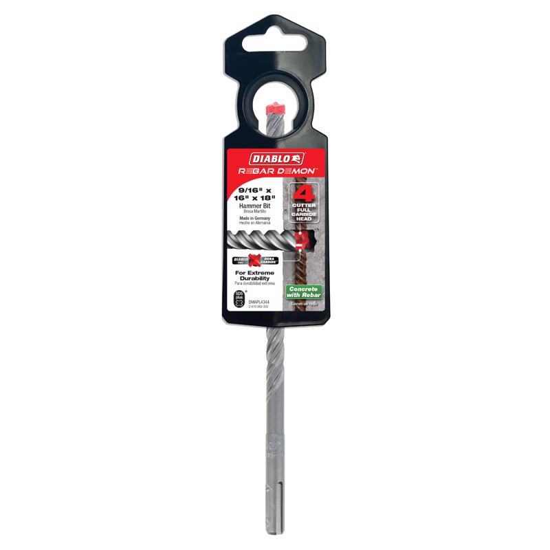 Diablo Rebar Demon 9/16 in. X 18 in. L Carbide Hammer Drill Bit SDS-Plus Shank