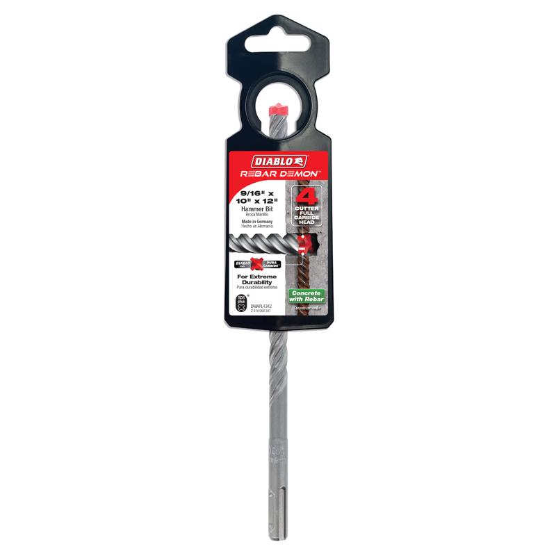 Diablo Rebar Demon 9/16 in. X 12 in. L Carbide Hammer Drill Bit SDS-Plus Shank
