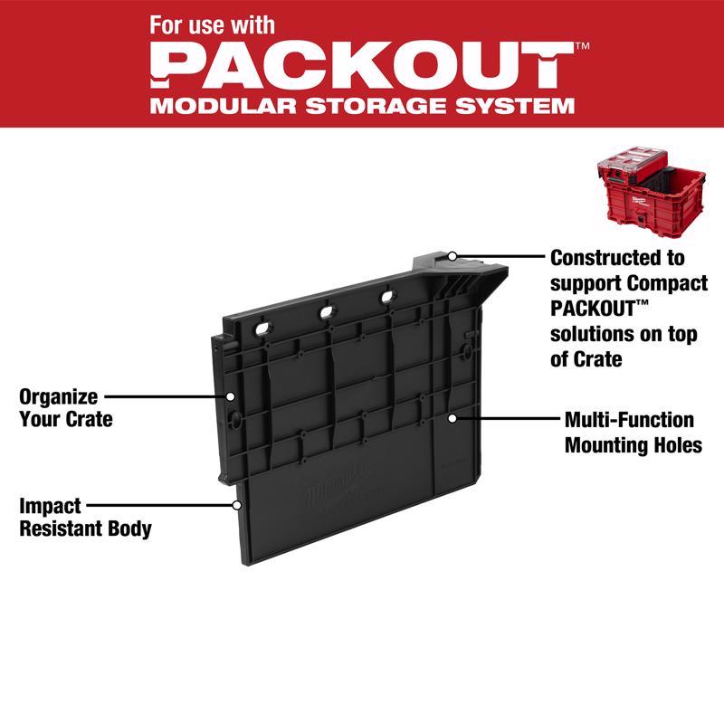 Milwaukee Packout Crate Divider Impact-Resistant Poly Black