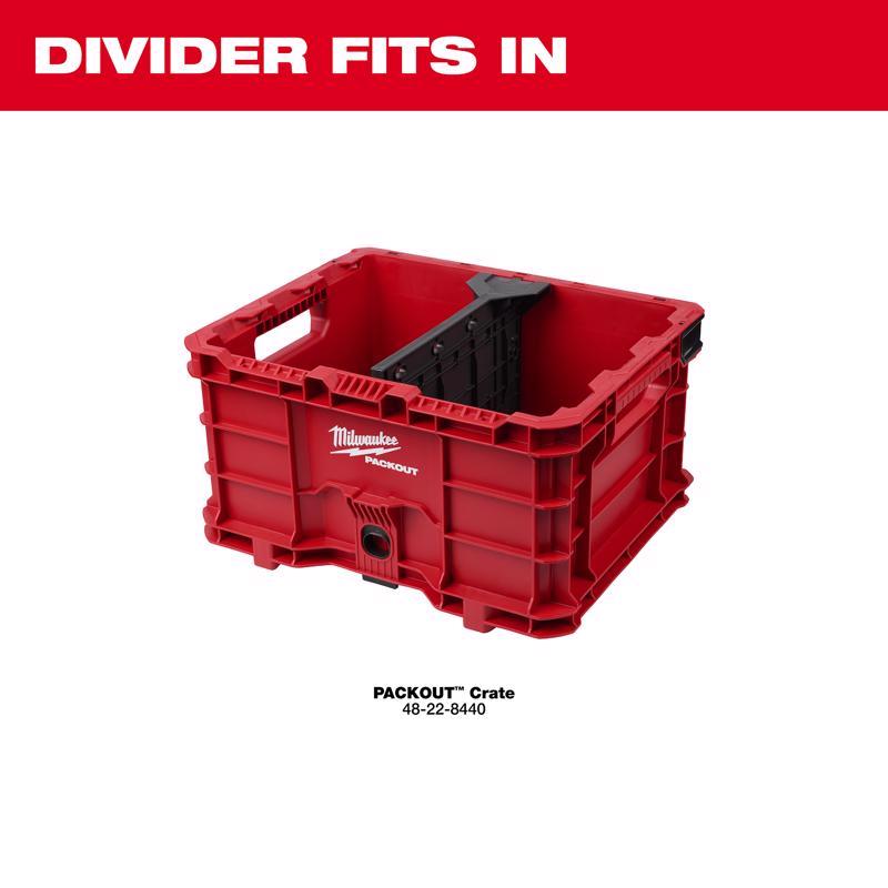 Milwaukee Packout Crate Divider Impact-Resistant Poly Black