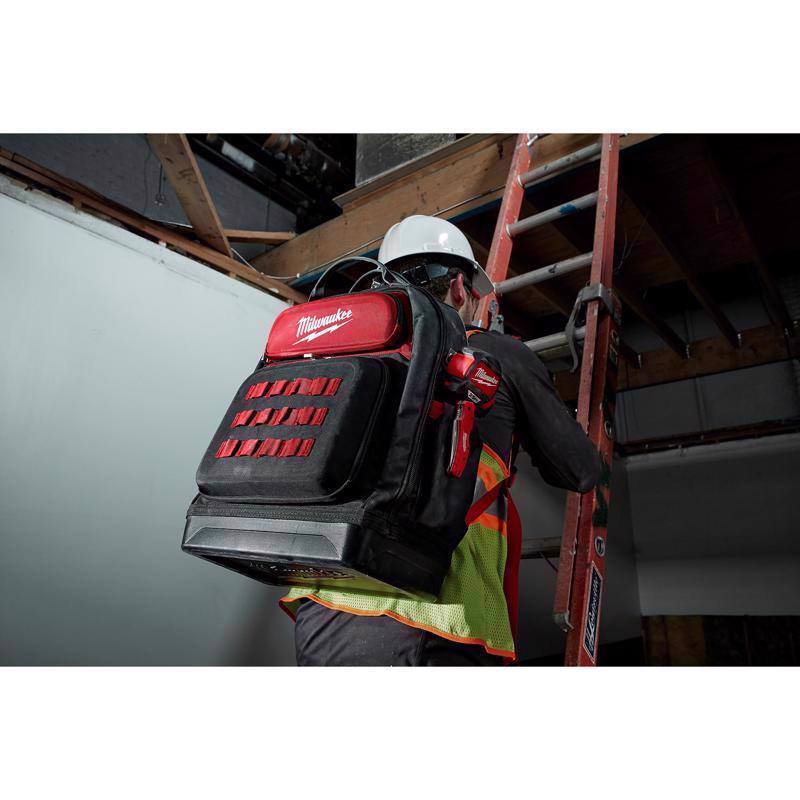 Milwaukee Ultimate Jobsite Ballistic Nylon Backpack 48 pocket Black/Red