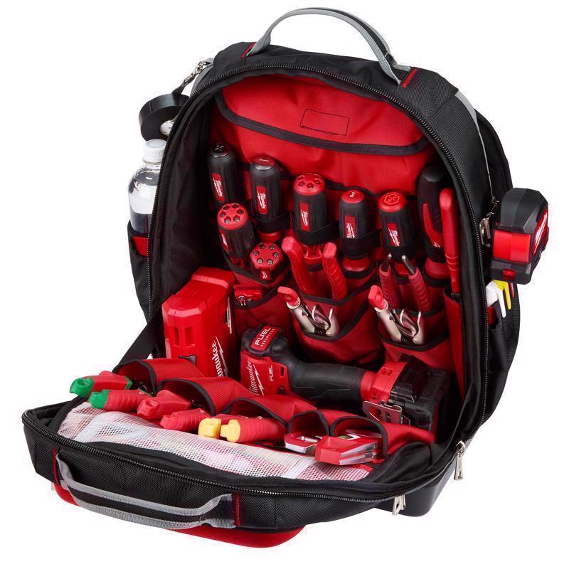 Milwaukee Ultimate Jobsite Ballistic Nylon Backpack 48 pocket Black/Red