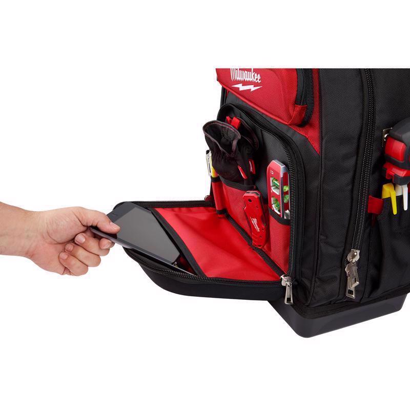 Milwaukee Ultimate Jobsite Ballistic Nylon Backpack 48 pocket Black/Red