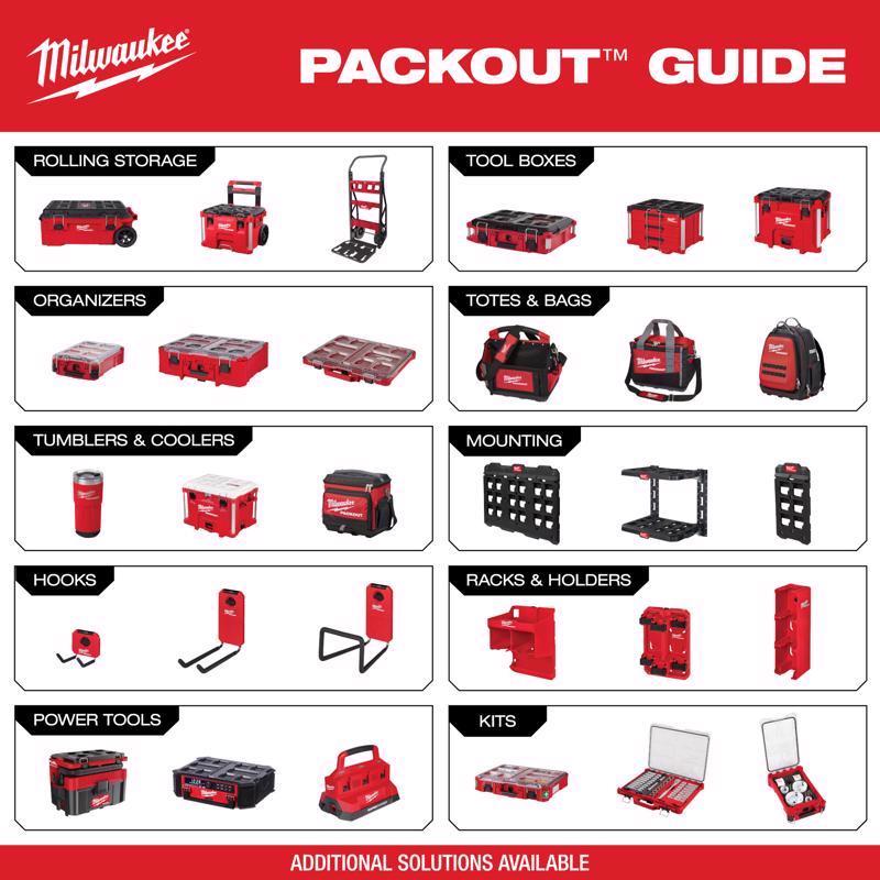 Milwaukee Packout Shop Storage Small Black/Red Plastic 9 in. L Straight Hook 25 lb