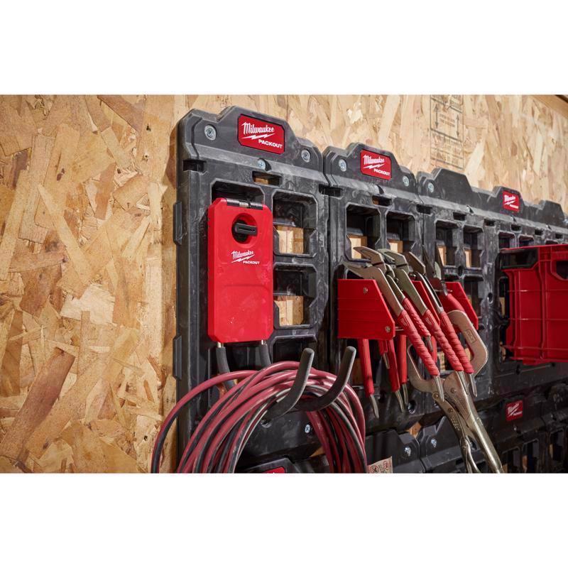 Milwaukee Packout Shop Storage Small Black/Red Plastic 7 in. L Curved Hook 25 lb