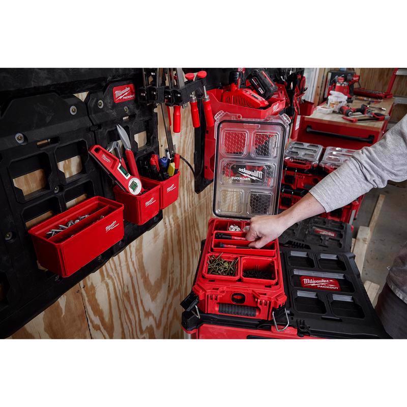 Milwaukee Packout Shop Storage Garage Organizer Small Parts Bin Set Red