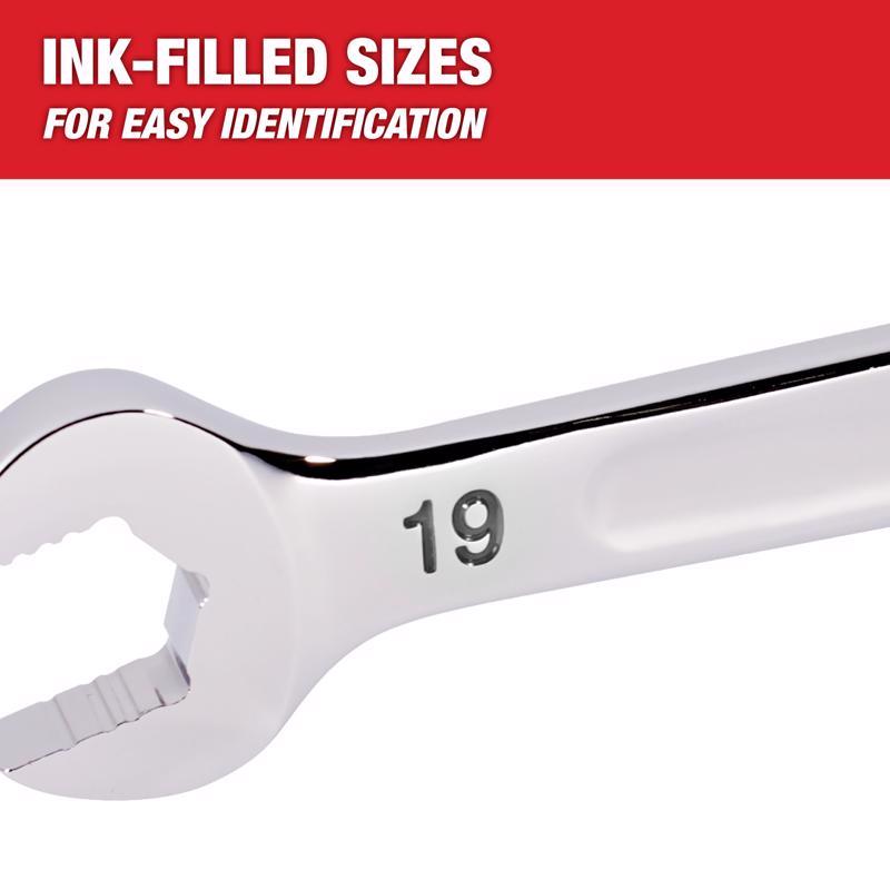 Milwaukee Metric Ratcheting Combination Wrench Set 12 in. L 7 pc
