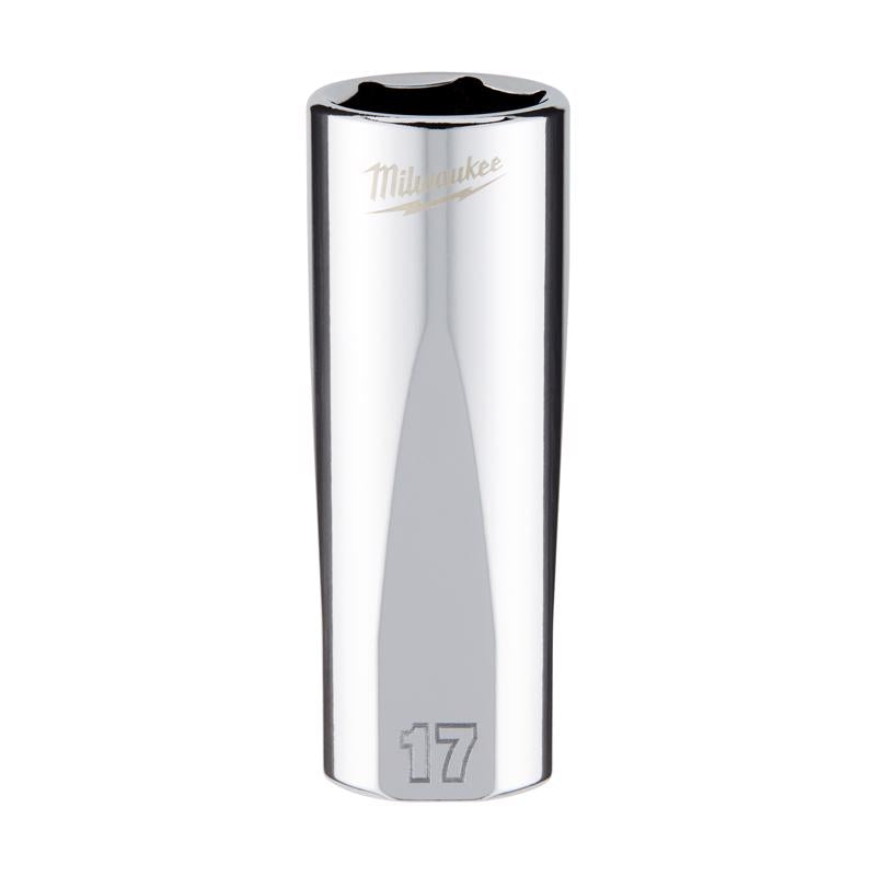 Milwaukee 17 mm X 3/8 in. drive Metric 6 Point Standard Deep Socket