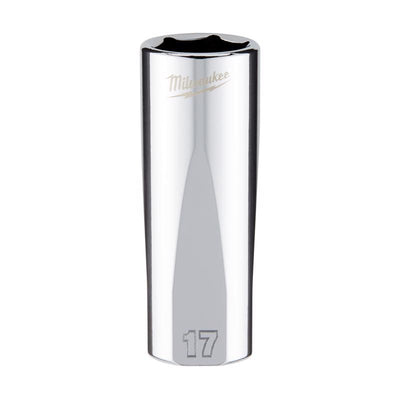 Milwaukee 17 mm X 3/8 in. drive Metric 6 Point Standard Deep Socket