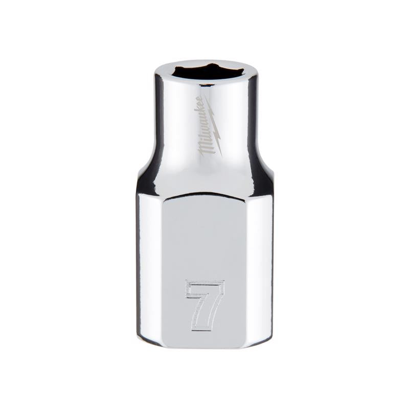 Milwaukee 7 mm X 3/8 in. drive Metric 6 Point Standard Socket