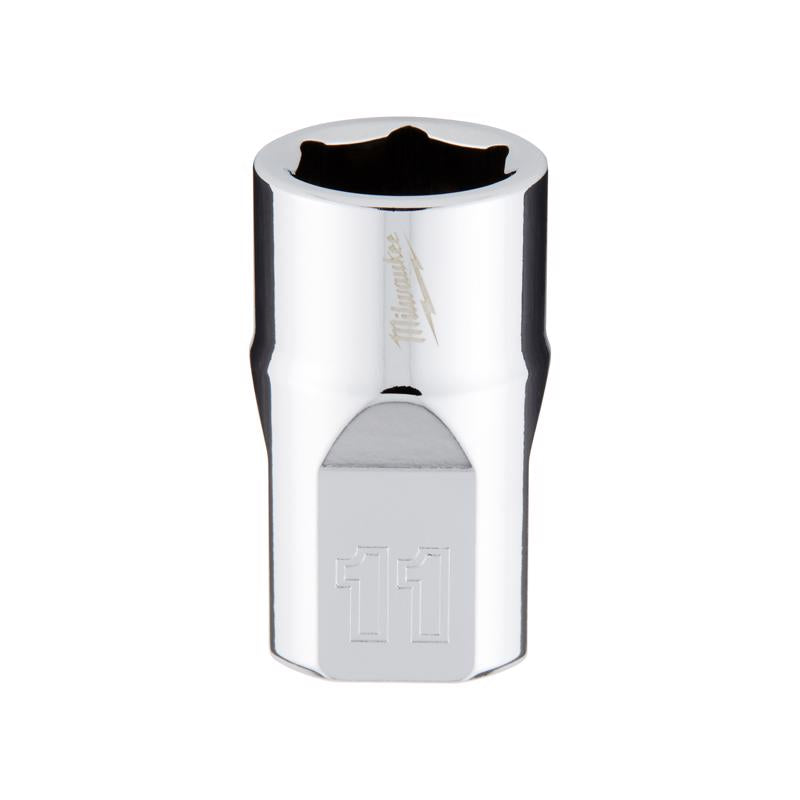 Milwaukee 11 mm X 3/8 in. drive Metric 6 Point Standard Socket