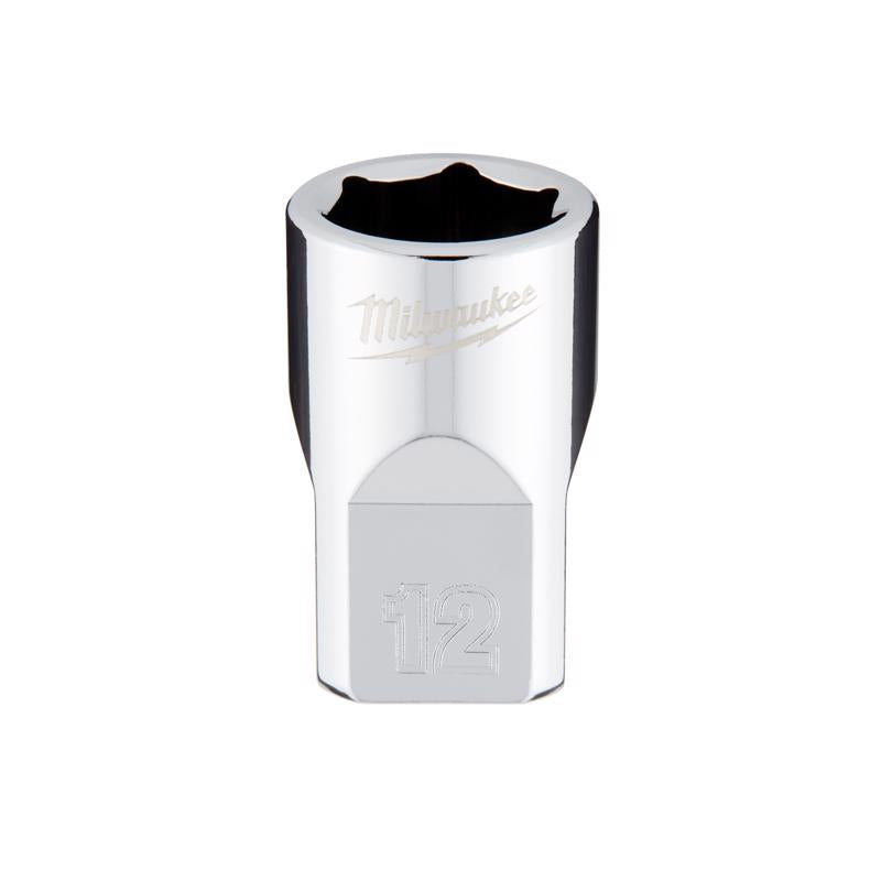 Milwaukee 12 mm X 3/8 in. drive Metric 6 Point Standard Socket