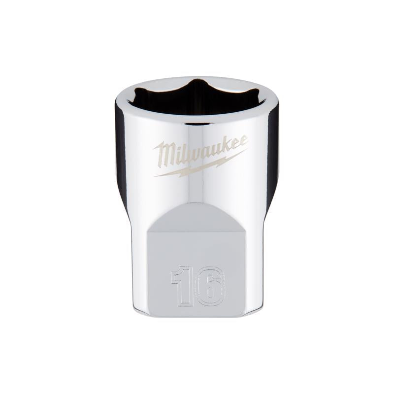 Milwaukee 16 mm X 3/8 in. drive Metric 6 Point Standard Socket