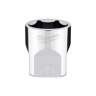 Milwaukee 19 mm X 3/8 in. drive Metric 6 Point Standard Socket