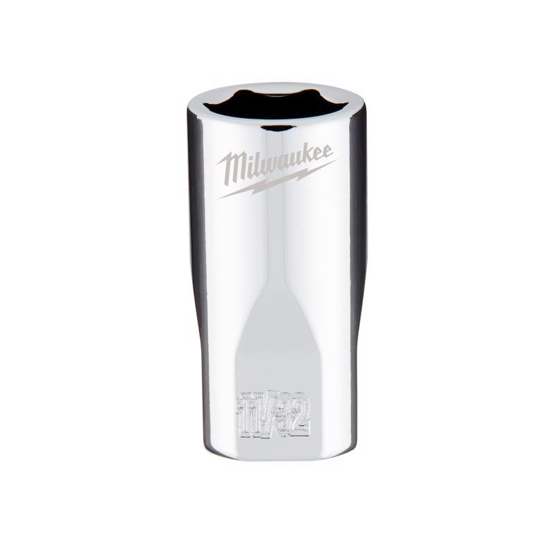 Milwaukee 11/32 in. X 1/4 in. drive SAE 6 Point Standard Socket
