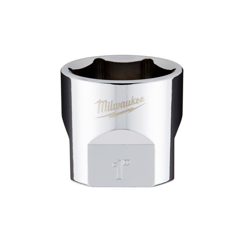 Milwaukee 1 in. X 3/8 in. drive SAE 6 Point Standard Socket