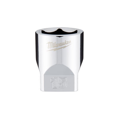 Milwaukee 15 mm X 1/4 in. drive Metric 6 Point Standard Socket