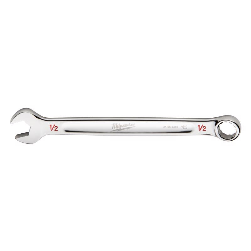 Milwaukee Max Bite 1/2 in. X 1/2 in. 6 and 12 Point SAE Combination Wrench 1.14 in. L