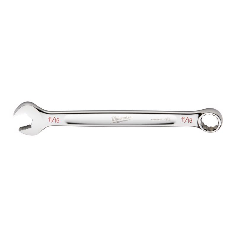 Milwaukee Max Bite 11/16 in. X 11/16 in. 6 and 12 Point SAE Combination Wrench 1.52 in. L