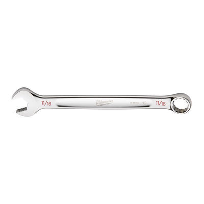 Milwaukee Max Bite 11/16 in. X 11/16 in. 6 and 12 Point SAE Combination Wrench 1.52 in. L