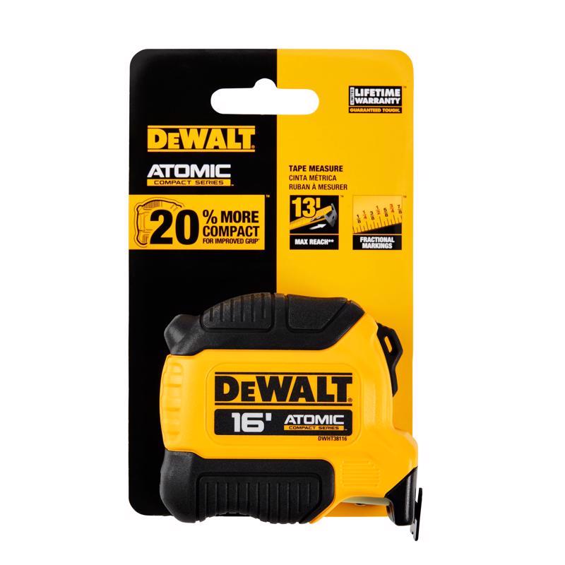 DeWalt ATOMIC 16 ft. L X 1.25 in. W Compact Tape Measure