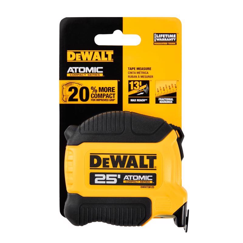 DeWalt ATOMIC 25 ft. L X 1.125 in. W Compact Tape Measure
