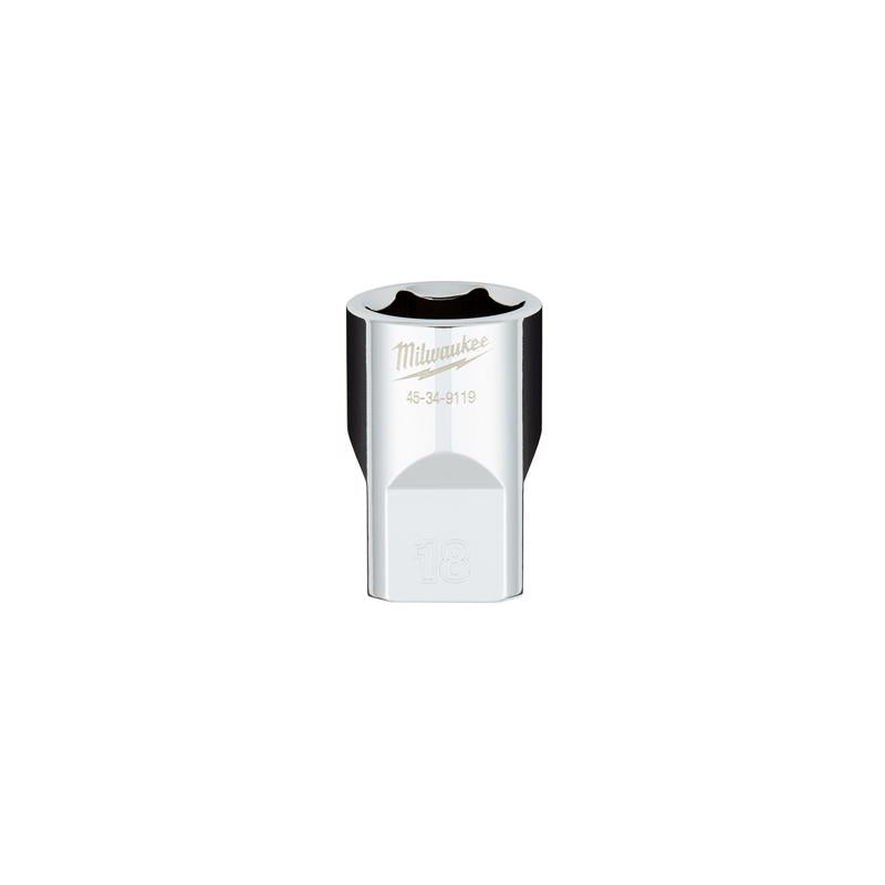 Milwaukee 18 mm X 1/2 in. drive Metric 6 Point Standard Deep Socket