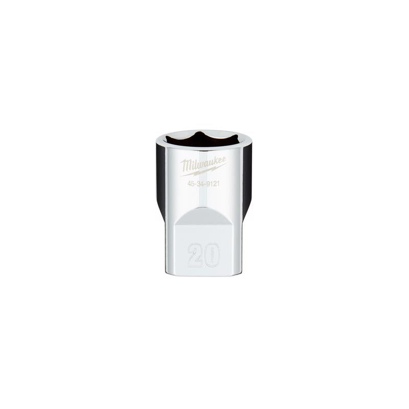 Milwaukee 20 mm X 1/2 in. drive Metric 6 Point Standard Socket