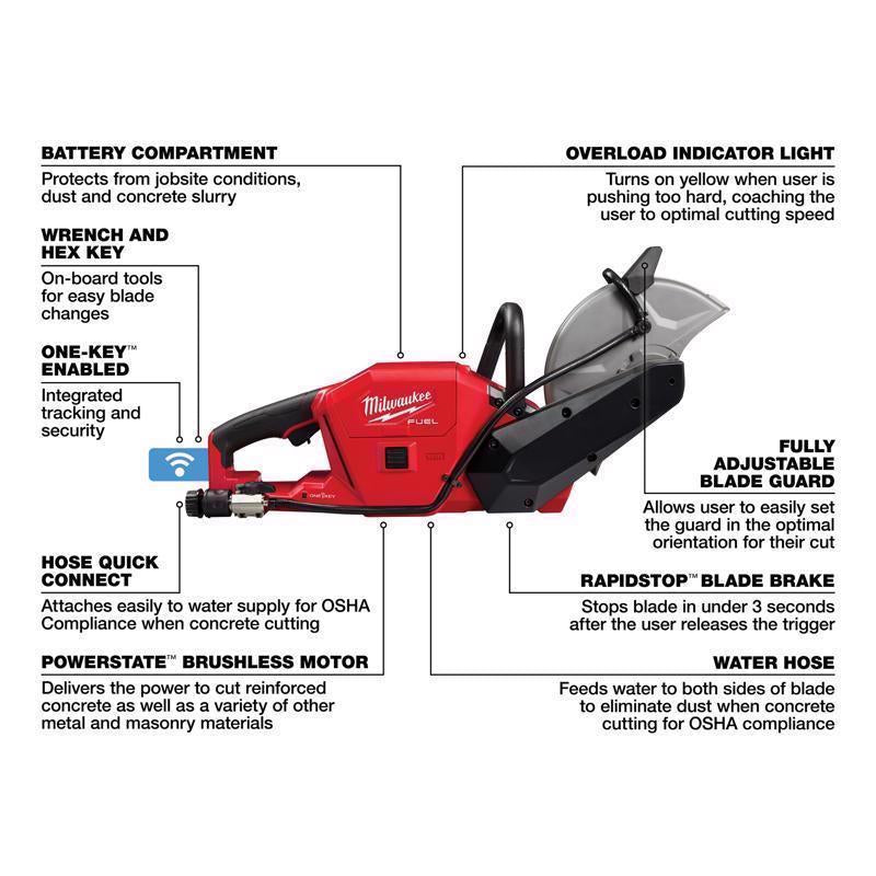 Milwaukee M18 FUEL 9 in. Cordless Brushless Cut-Off Saw Kit (Battery & Charger)