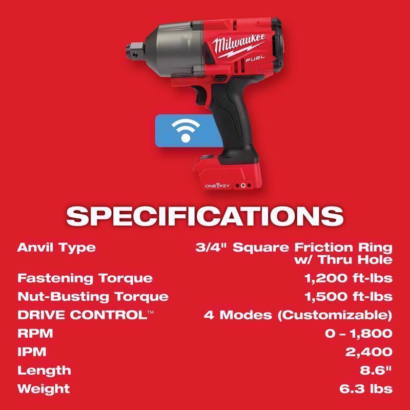 Milwaukee M18 FUEL 3/4 in. Cordless Brushless High Torque Impact Wrench Tool Only