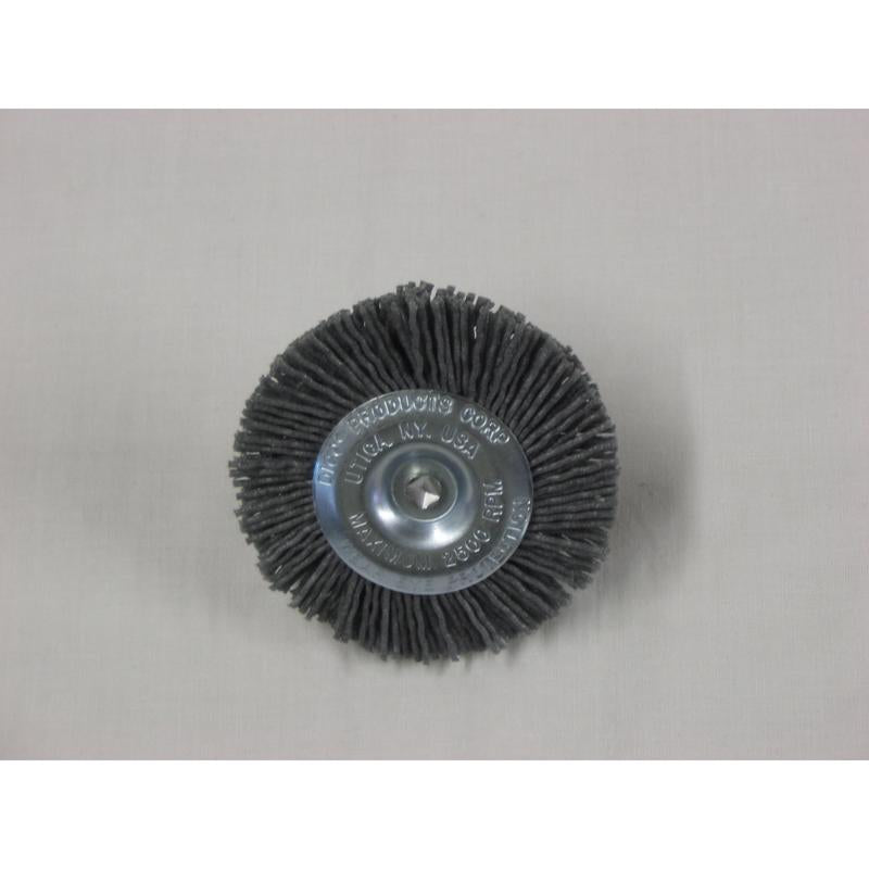 Dico Nyalox 3 in. Coarse Crimped Mandrel Mounted Wheel Brush Nylon 2500 rpm