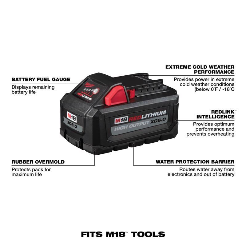 Milwaukee M18 RedLithium XC 6 Ah Lithium-Ion High Output Battery