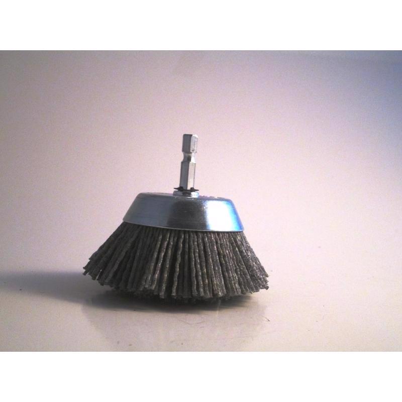 Dico Nyalox 2.5 in. D X 1/4 in. X 1/4 in. D Crimped Nylon Mandrel Mounted Cup Brush 4500 rpm