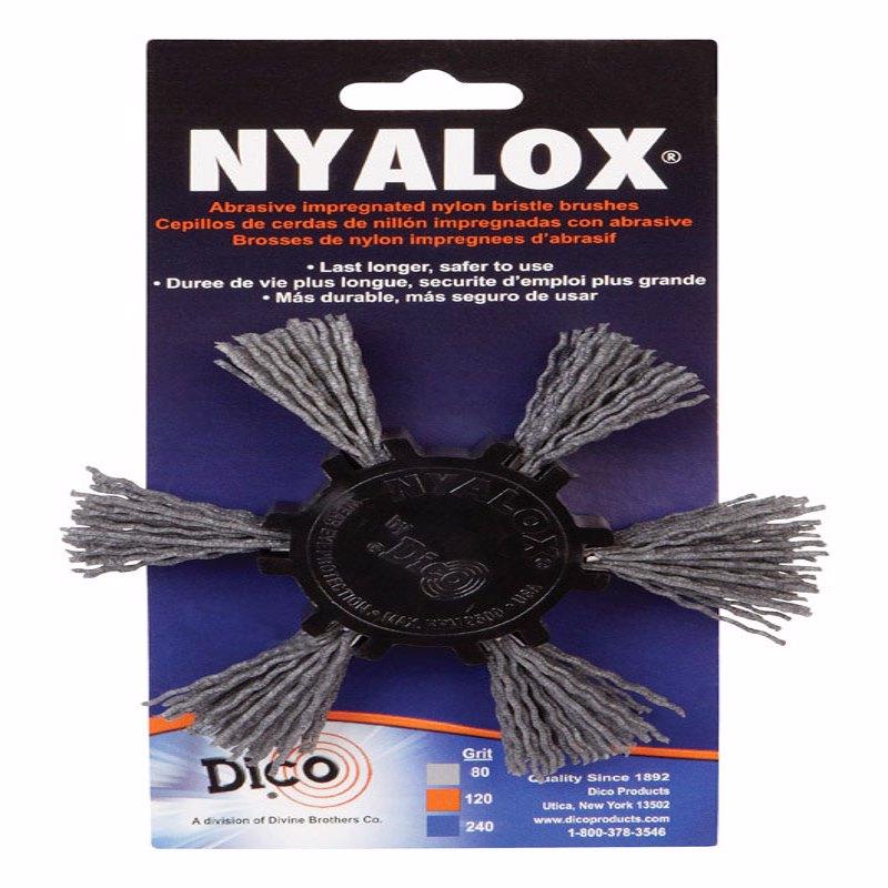 Dico Nyalox 4 in. D X 1/4 in. Aluminum Oxide Wheel Brush Mandrel Mounted Flap Brush 80 Grit