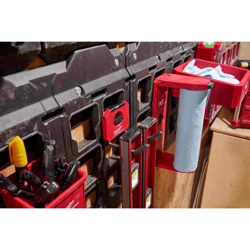 Milwaukee Packout Small Black/Red Plastic 4 in. L Straight Hook