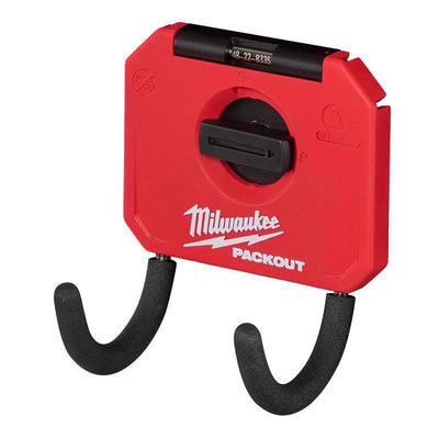 Milwaukee Packout Small Black/Red Plastic 3 in. L Curved Hook 15 lb