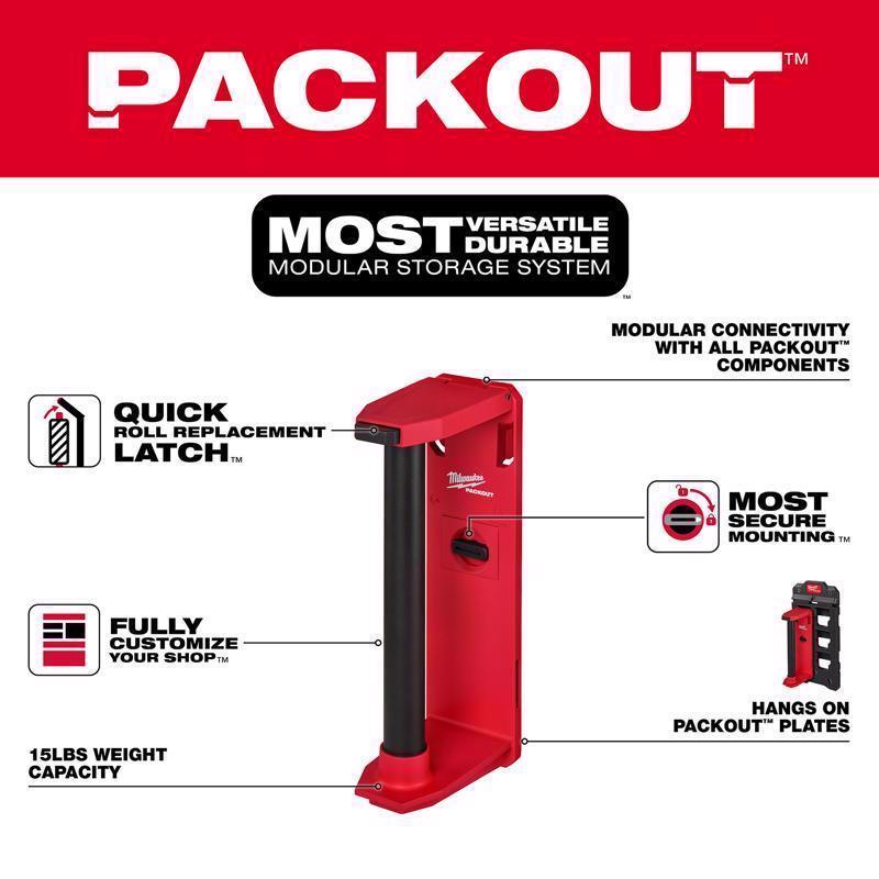 Milwaukee Packout Garage Organizer Roll Holder and Tape Organizer Black/Red