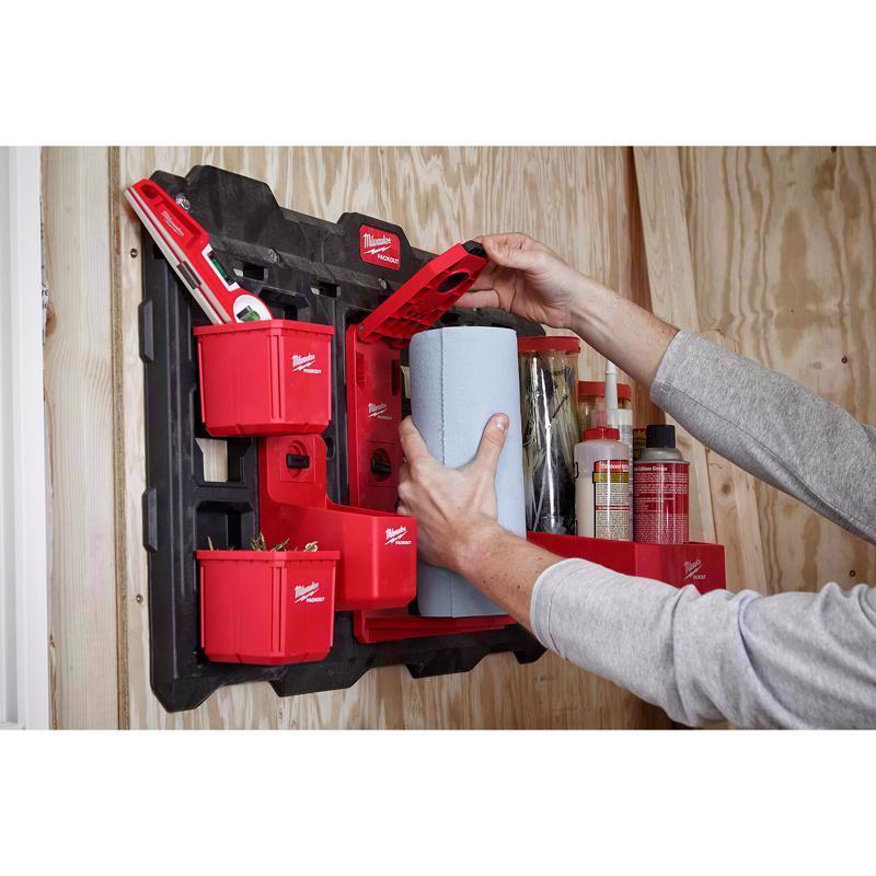 Milwaukee Packout Garage Organizer Roll Holder and Tape Organizer Black/Red