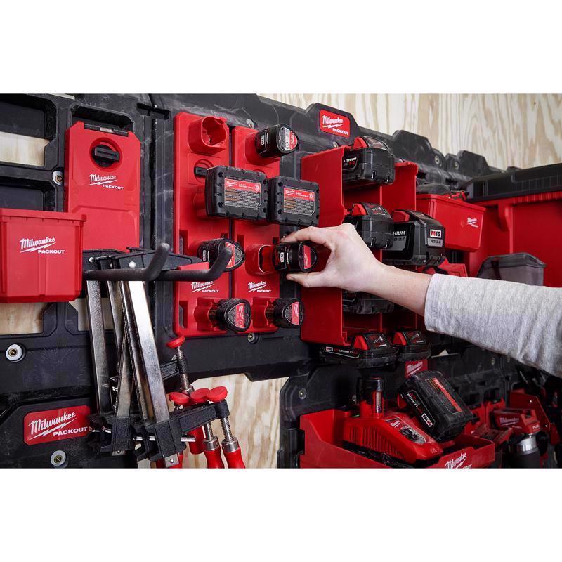 Milwaukee Packout Garage Organizer Battery Rack Black/Red