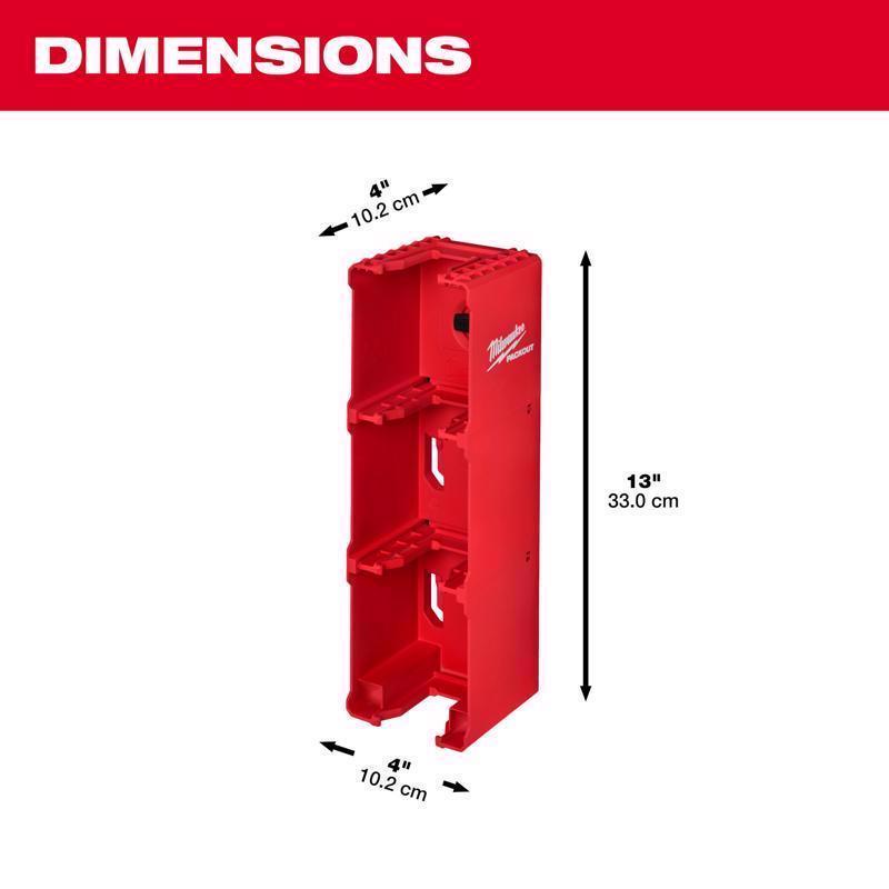 Milwaukee Packout Garage Organizer Battery Rack Black/Red