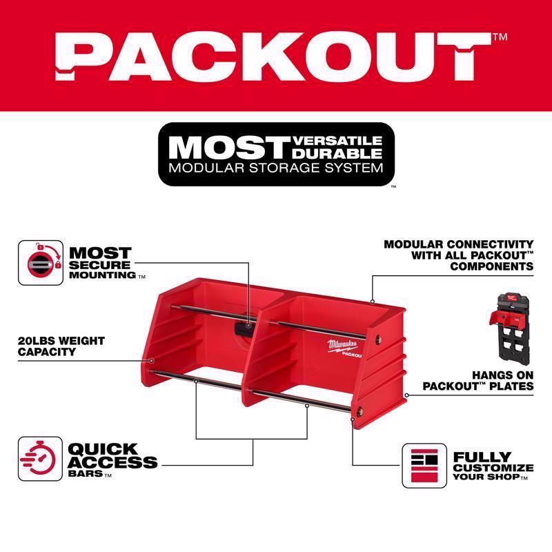 Milwaukee Packout Garage Organizer Tool Rack Black/Red