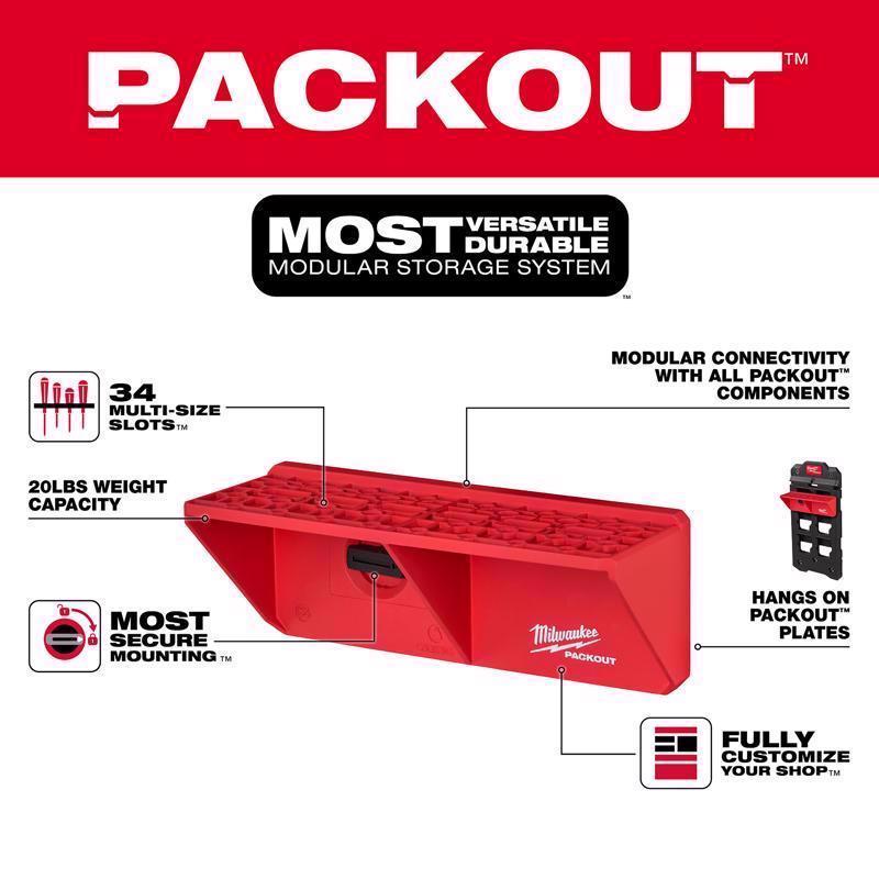 Milwaukee Packout Garage Organizer Screwdriver Rack Black/Red