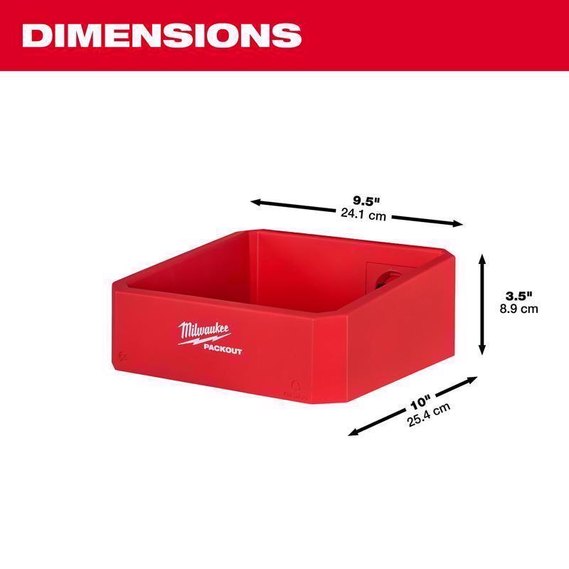 Milwaukee Packout Shop Storage Garage Organizer Compact Shelf Black/Red