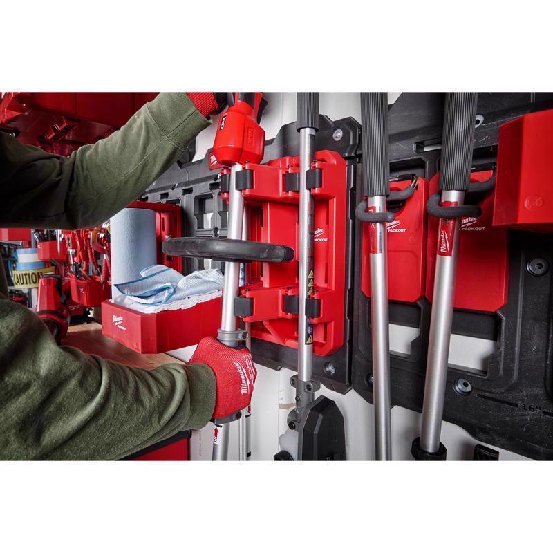 Milwaukee Packout Shop Storage Garage Organizer Long Handle Tool Rack Black/Red