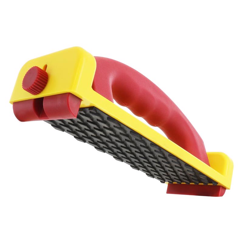 Milescraft GrabberPlus Rubber 8.25 in. L X 4 in. W Miter Retractable Heel Push Block Red/Yellow