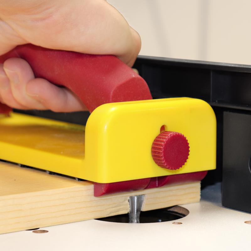 Milescraft GrabberPlus Rubber 8.25 in. L X 4 in. W Miter Retractable Heel Push Block Red/Yellow