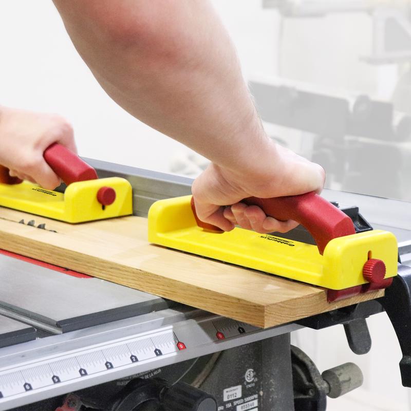 Milescraft GrabberPlus Rubber 8.25 in. L X 4 in. W Miter Retractable Heel Push Block Red/Yellow