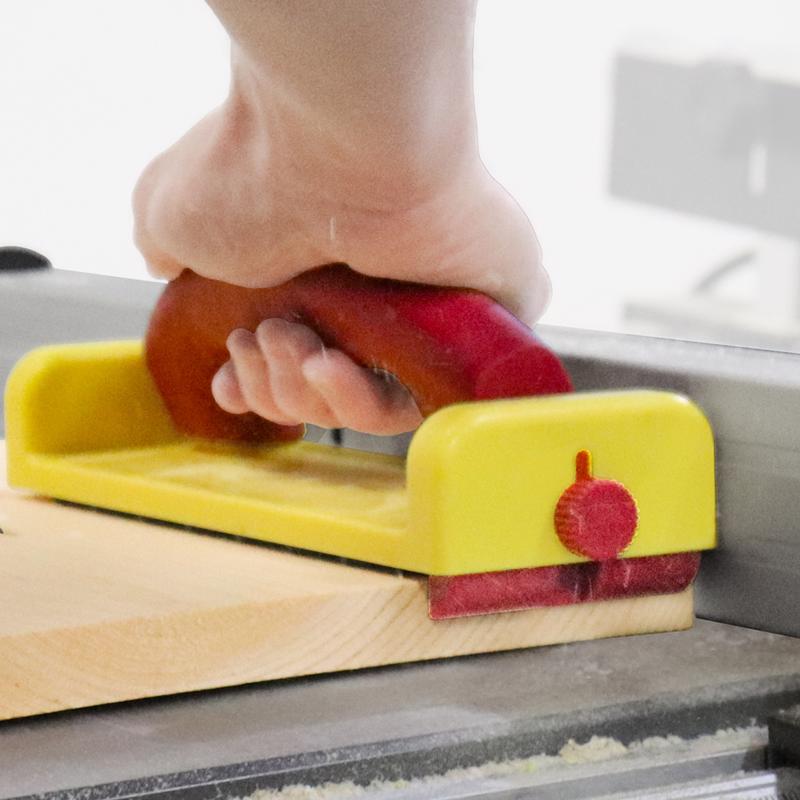 Milescraft GrabberPlus Rubber 8.25 in. L X 4 in. W Miter Retractable Heel Push Block Red/Yellow
