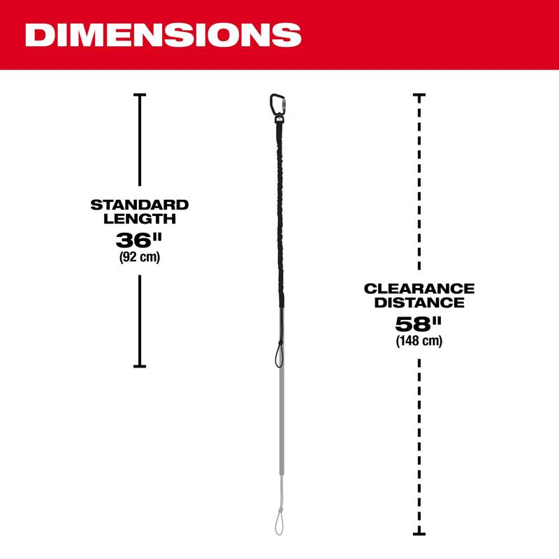 Milwaukee Aluminum/Nylon Black Locking Tool Lanyard