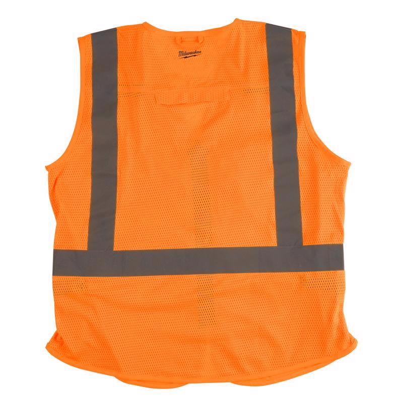 Milwaukee Reflective Class 2 with 10 Pockets Safety Vest Hi-Viz Orange L/XL